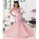 Amazing Frühling Trägerloser Mermaid|Trompete Taft Meerjungfrau Brautkleid
