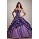 Herbst Gefaltet|Pick Ups Ärmellos Ballkleid Taft Farbige Brautkleider