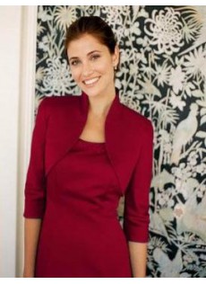 Weich Sommer Taft Vintage|Zeitlos Einfache Rot Bolero