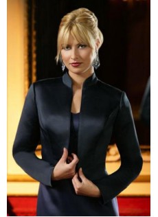 Wunderbar Frühling Taft Elegant|Bescheiden Einfache Dunkelmarineblau Bolero