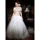 Dramatisch Sommer Taft Elegant|Bescheiden Stickerei Champagner A-Linie Brautkleid