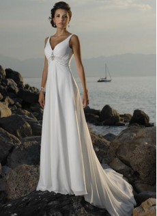 Wunderbar Sommer Im Urlaub Kristall Detail Chiffon Brautkleider mit Neckholder