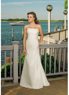 Outdoor Faltenkleid Ärmellos Elfenbein Taft Brautkleider mit Neckholder
