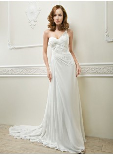 Elegant Saal Ärmellos Weiß Chiffon
