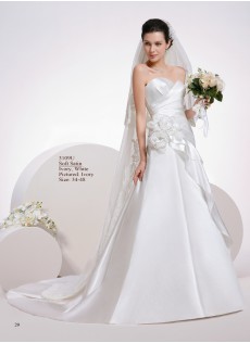 Chic|Modern Garten Kapelle Zug Asymmetrisch|Ein Schulter Satin Meerjungfrau Brautkleid