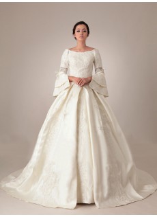 Im Urlaub Kapelle Zug Geschnürt A-Linie Satin Prinzessin Brautkleid