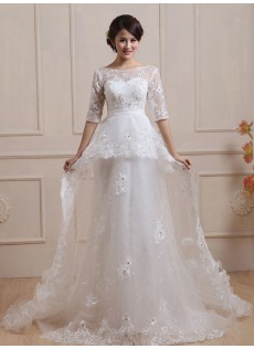 Sommer Garten|Outdoor Gericht Zug U Ausschnitt Organza A-Linie  Brautkleid