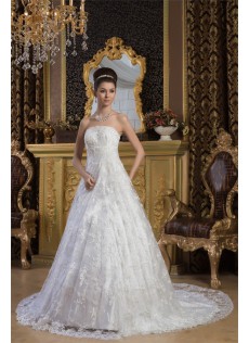 Chic|Modern Im Urlaub Reißverschluss Weiß Spitze A-Linie Brautkleid