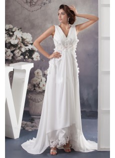Elegant Strand |Urlaubsziel Reißverschluss Gerade Linie Chiffon
