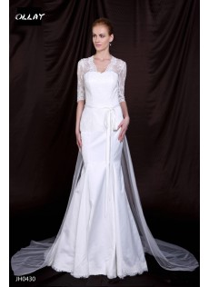 Elegant Outdoor Reißverschluss Natürlich Spitze Kurze Brautkleider