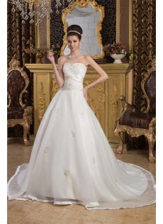 Dramatisch Kirche Bestickt Prinzessin Organza Brautkleider 2014