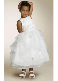 Sommer Chic|Modern Mit Schärpe|Belt Weiß Organza Festkleider für Kinder