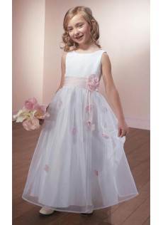 Sommer Chic|Modern Knöchellänge U Ausschnitt Organza Festkleider für Kinder