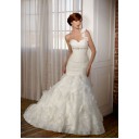 Schöne Halle|Hotel Ärmellos Mermaid|Trompete Organza Meerjungfrau Brautkleid