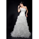 Chic|Modern Halle|Hotel Ärmellos Hohe|Imperium Organza Brautkleider mit Träger