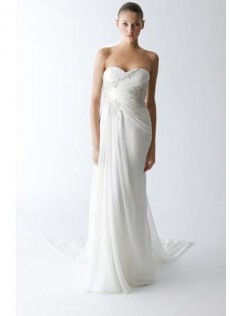 Strand Kapelle Schleppe Liebsten Scheide|Spalte Chiffon Etui-linie Brautkleid