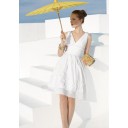 Schöne Elegant|Bescheiden Zielort Ärmellos Chiffon Kurze Brautkleider