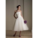 Chic|Modern Zielort Wadenlang Reißverschluss|Schnürung Organza Kurze Brautkleider