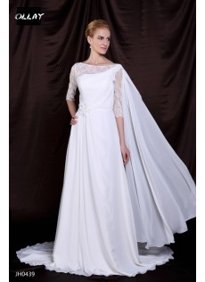 Chic|Modern Zielort Rückenfrei Ärmellos Chiffon Schlichte Brautkleider