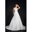 Sommer Garten|Outdoor Wadenlang Trägerloser Chiffon Kurze Brautkleider