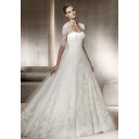 Vintage|Zeitlos Garten|Outdoor Kapelle Schleppe A Linie|Prinzessin Spitze A-Linie Brautkleid