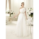 Strand Mit Schärpe|Belt Hohe|Imperium Elfenbein Organza A-Linie Brautkleid