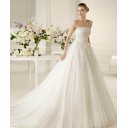 Zielort Rückenfrei Natürlich A Linie|Prinzessin Organza A-Linie Brautkleid