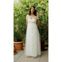 Herbst Zielort Trägerloser Weiß Organza Schlichte Brautkleider