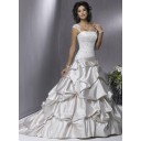 Herbst Garten|Outdoor Natürlich Elfenbein Taft A-Linie Brautkleid
