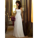 Luxuriös Halle|Hotel Hohe|Imperium Weiß Chiffon Schlichte Brautkleider