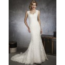 Luxuriös Halle|Hotel Pinsel Schleppe Hohe|Imperium Spitze Meerjungfrau Brautkleid