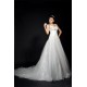 Garten|Outdoor Falten Prinzessin Weiß Organza A-Linie Brautkleid