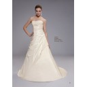 Frühling Zielort Schnürung Ärmellos Satin A-Linie Brautkleid