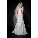 Luxuriös Kirche Neckholder Weiß Satin A-Linie Brautkleid