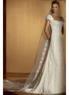 Sommer Garten|Outdoor Kapelle Schleppe A Linie|Prinzessin Organza A-Linie Brautkleid