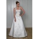 Garten|Outdoor Hohe|Imperium Neckholder A Linie|Prinzessin Satin A-Linie Brautkleid