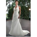 Sommer Garten|Outdoor Kapelle Schleppe A Linie|Prinzessin Taft Etui-linie Brautkleid