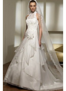 Winter Kirche Natürlich Weiß Organza A-Linie Brautkleid