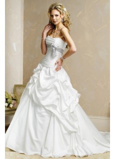 Zielort Mit Bowknot Trägerloser Weiß Taft Duchesse-Linie Brautkleid
