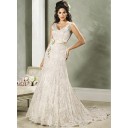 Dramatisch Sommer Halle|Hotel A Linie|Prinzessin Spitze Etui-linie Brautkleid