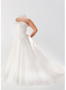 Schöne Frühling Kirche Weiß Organza A-Linie Brautkleid