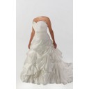 Kirche Abgedeckte A Linie|Prinzessin Weiß Taft Duchesse-Linie Brautkleid