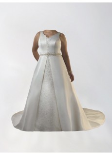Frühling Vintage|Zeitlos Kirche Natürlich Satin A-Linie Brautkleid