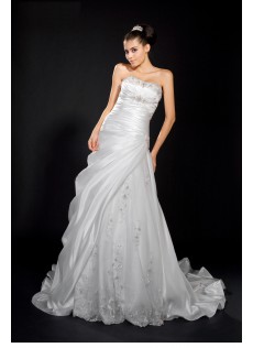 Eye Catching Zielort Mit Applikation A Linie|Prinzessin Satin A-Linie Brautkleid