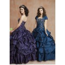 Herbst Garten|Outdoor Mit Jacke Ballkleid Taft Duchesse-Linie Brautkleid