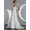 Eye Catching Strand Ärmellos Weiß Spitze A-Linie Brautkleid