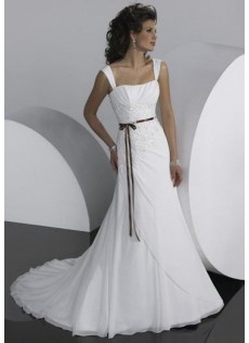 Amazing Strand Hohe|Imperium Weiß Chiffon Etui-linie Brautkleid