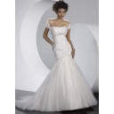 Sommer Chic|Modern Strand Ärmellos Organza Meerjungfrau Brautkleid