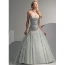 Kirche Mit Applikation A Linie|Prinzessin Blau Organza Etui-linie Brautkleid