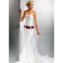 Vintage|Zeitlos Halle|Hotel Mit Schärpe|Belt Kapelle Schleppe Satin Meerjungfrau Brautkleid
